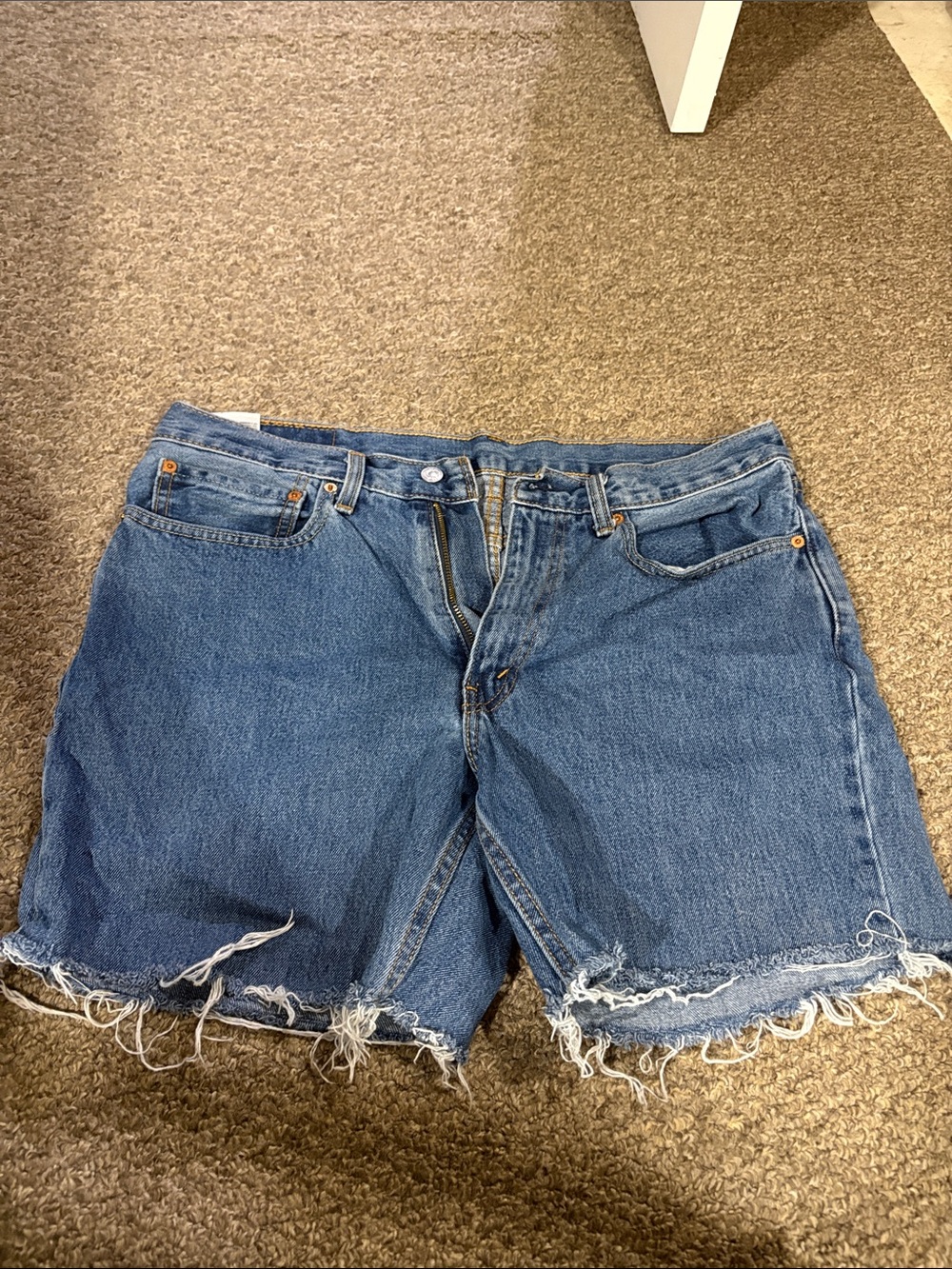 Levi's Distressed Cutoff Denim Shorts - Blue